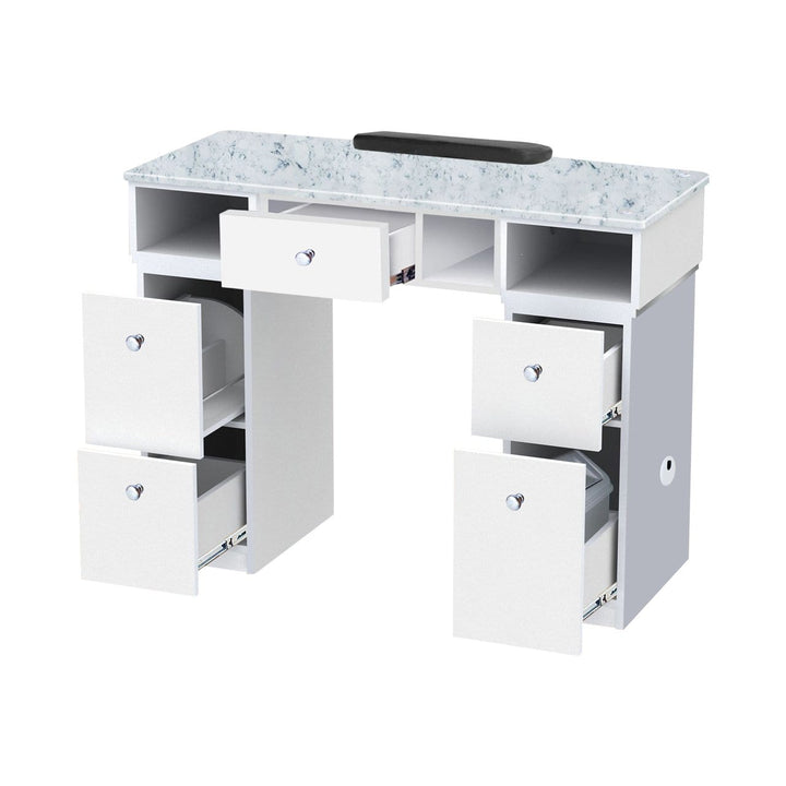 Novella Manicure Table with Marble Top