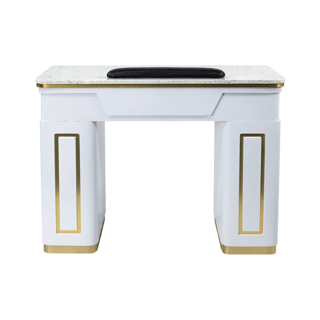 Naples Manicure Table with Marble Surface and Storage