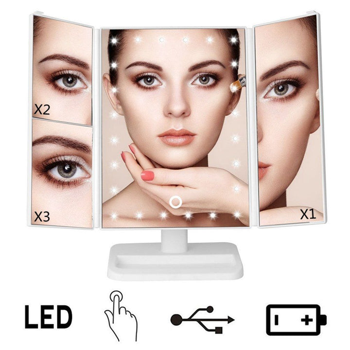 Nova Tri-fold Lighted Vanity Makeup Mirror with 22 LEDs Lights