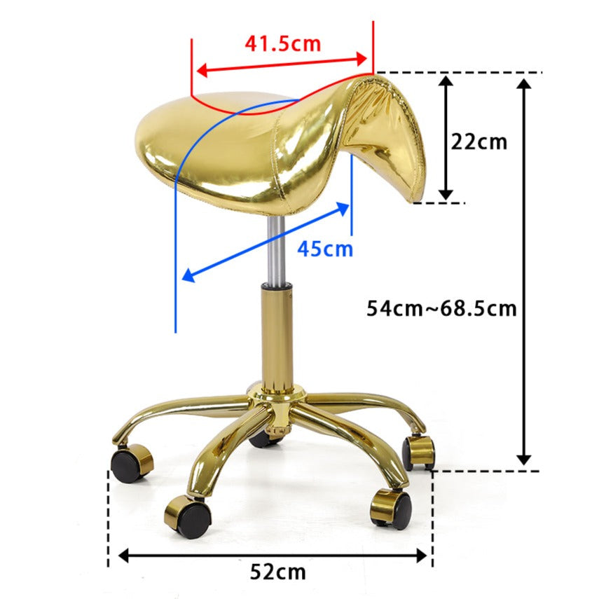 Golden Saddle Seat Chair Esthetician Stool Pedicure