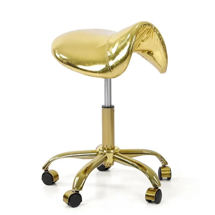Golden Saddle Seat Chair Esthetician Stool