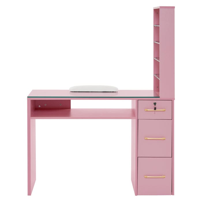 Bellavo Manicure Table with Drawers and Shelves