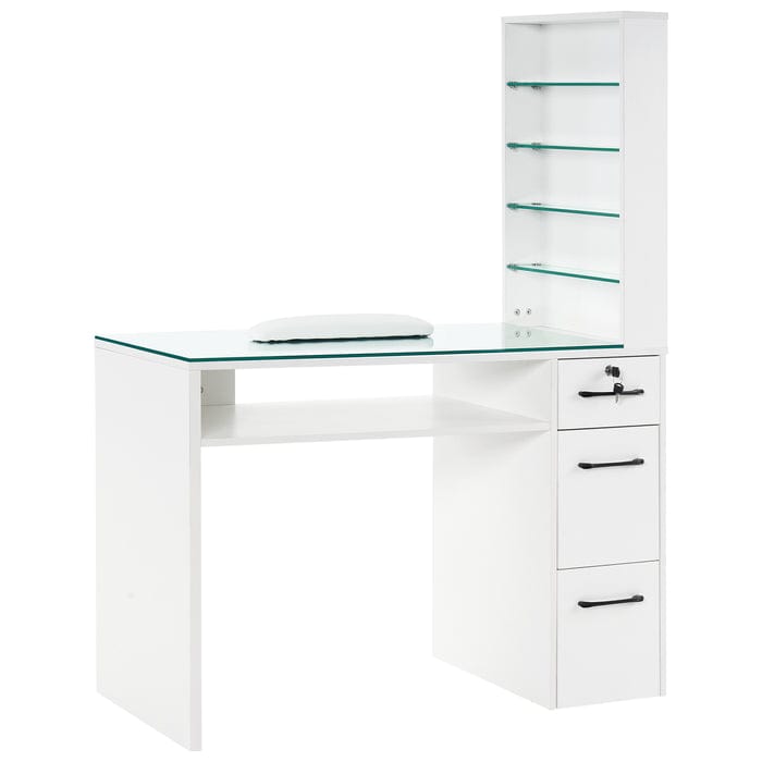 Bellavo Manicure Table with Drawers and Shelves