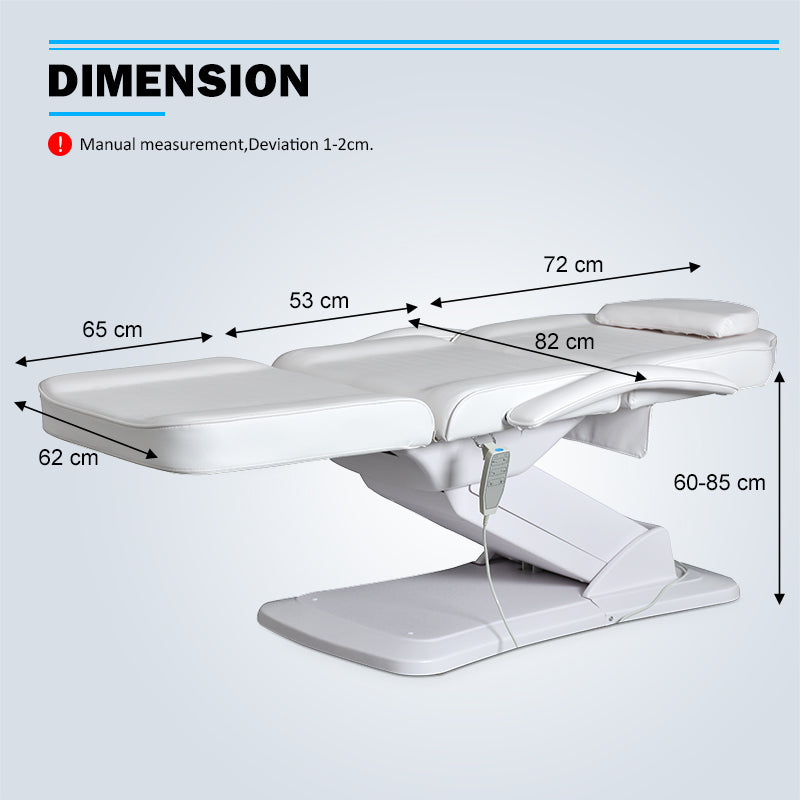 Aceso Electric Facial Spa Bed Beauty Chair White for estheticians size