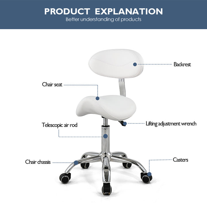 Saddle Salon Facial chair swiveling with backrest