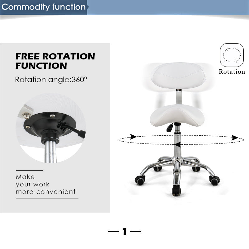 Saddle Salon Facial chair swiveling with backrest