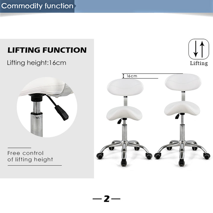 Saddle Salon Facial chair swiveling with backrest