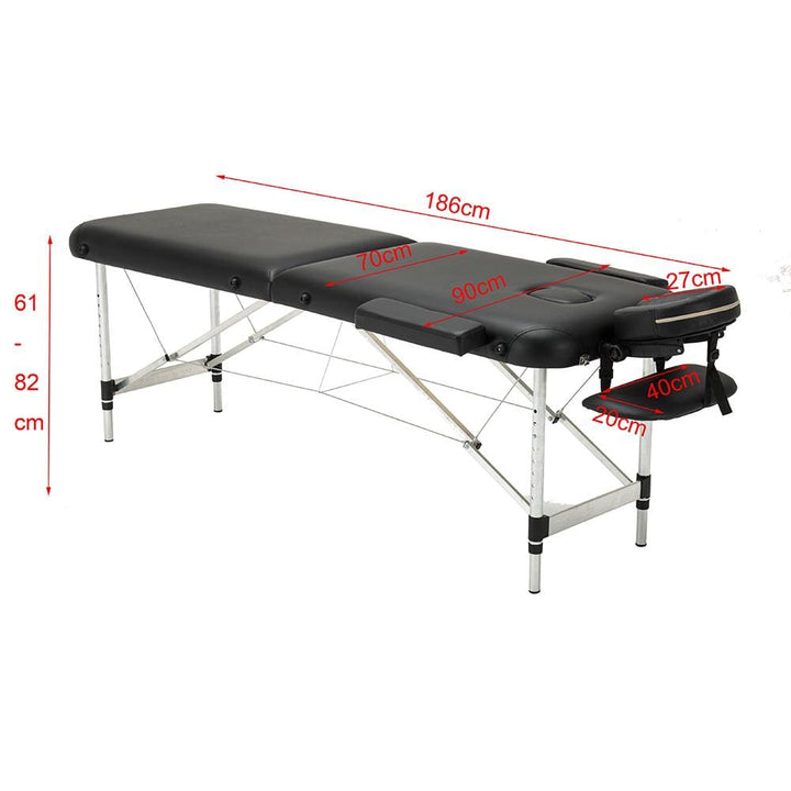 Portable Aluminium Massage table black